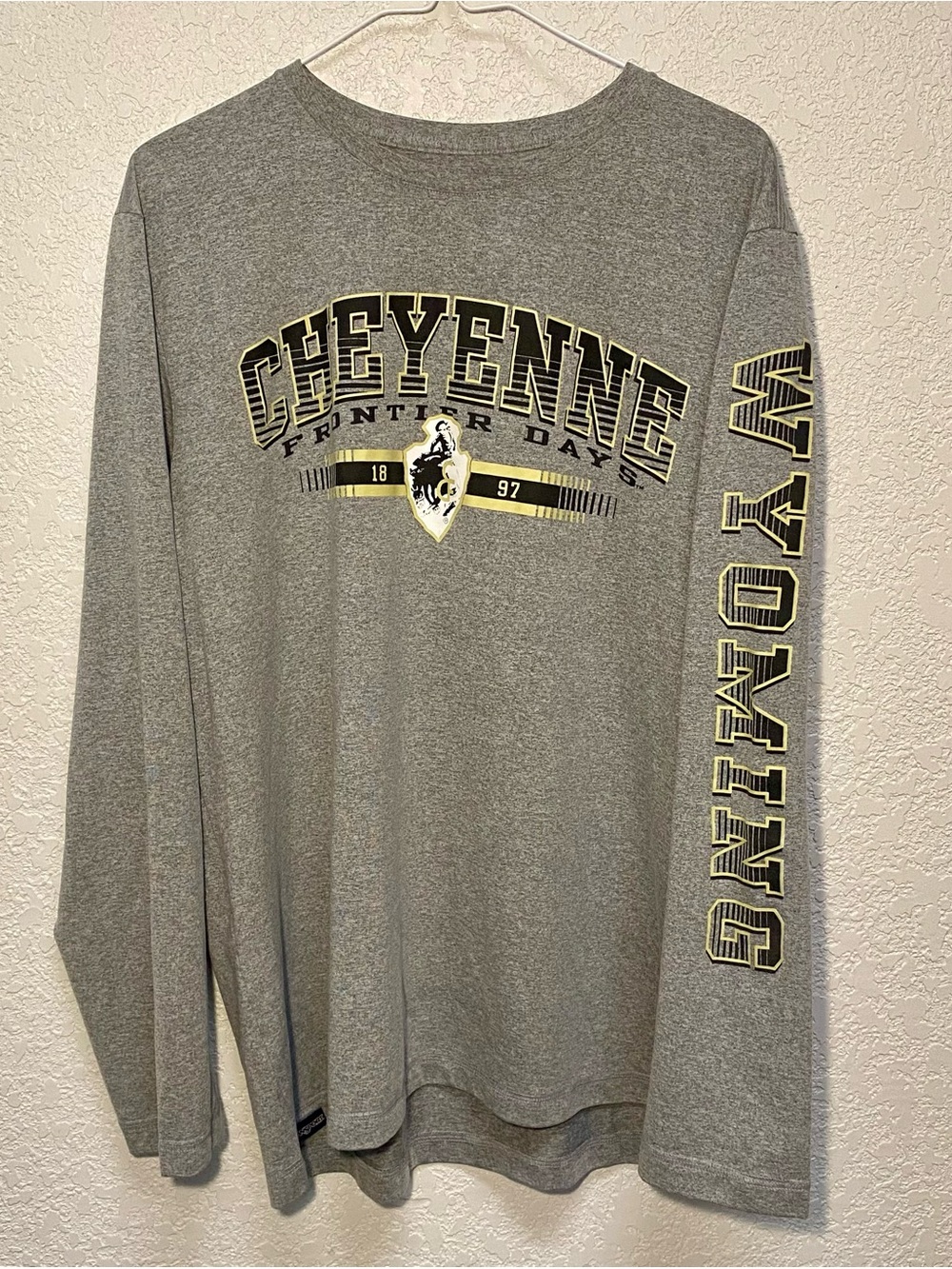 JanSport Cheyenne Frontier Days T-Shirt Men’s XL Grey Long Sleeve Wyoming Tee